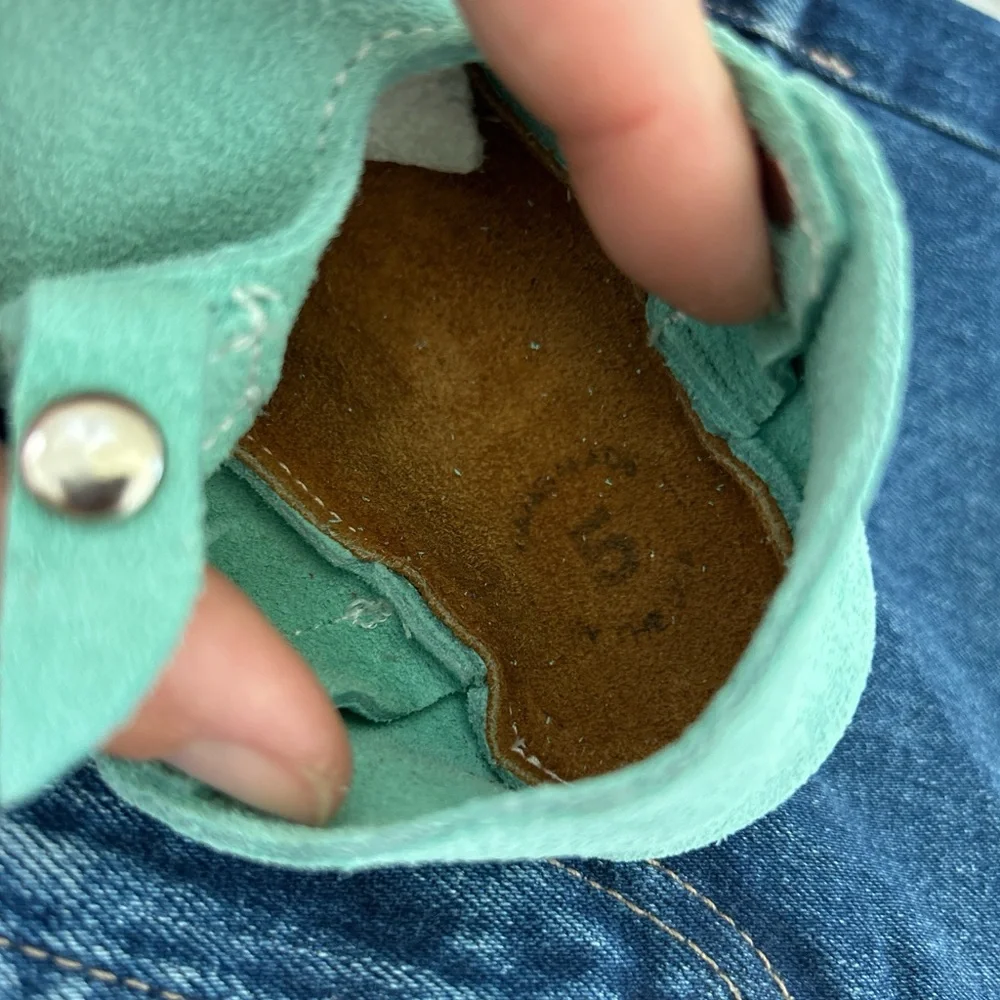 Mon petit t-strap mint teal suede baby shoes barefoot minimalist 5  #monpetite